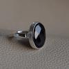 Faceted Black Onyx Ring: Handmade 925 Sterling Silver, December Birthstone