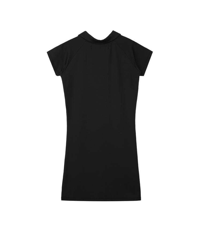 Rest And Recreation Collar Zip-Up Dress - Black