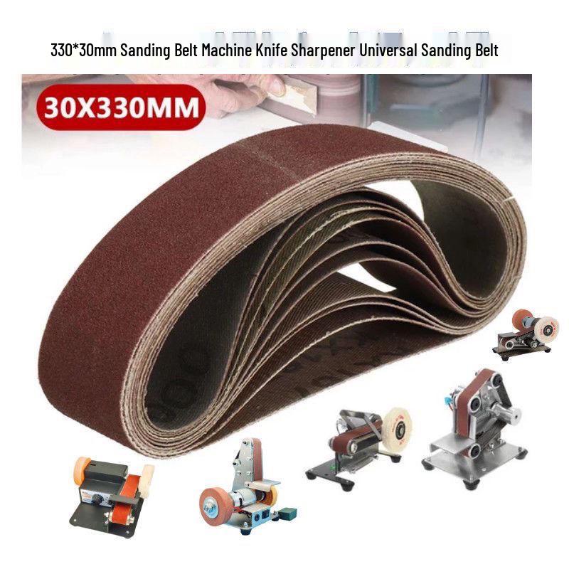 

330x30mm Mini Belt Sander Knife Sharpener Polisher Grinder with Fixed Angle Sanding Belt 40 Grit - 10 Belts