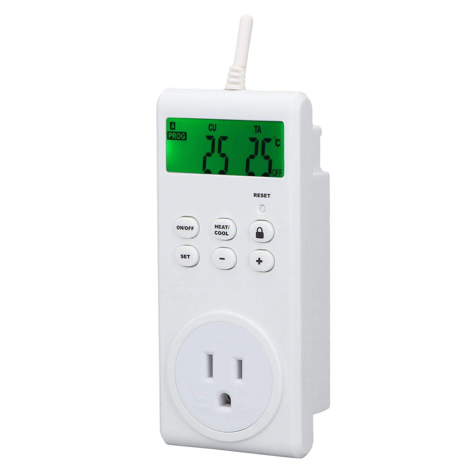 

Thermostat Outlet Wireless Programmable Automatic Temperature Controller Socket Switch US Plug 120V