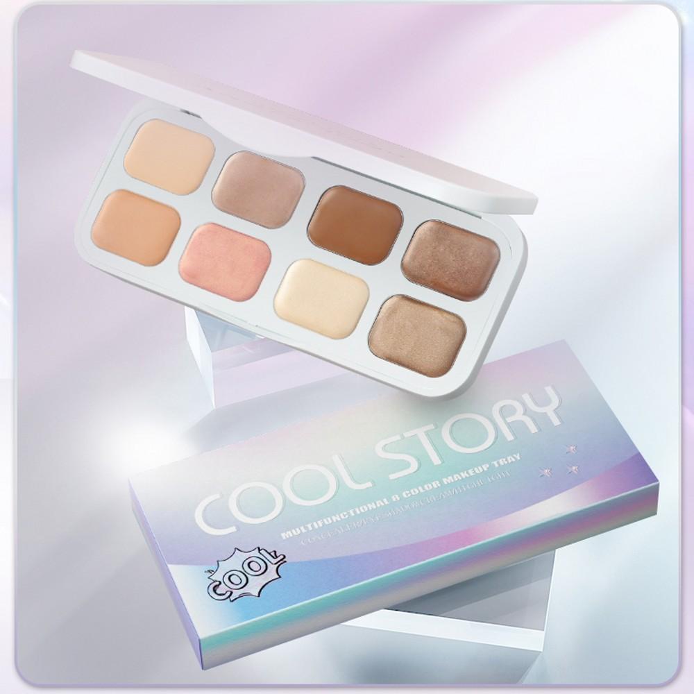 8-Color Waterproof Blush Eye Shadow Palette Make-up for Women Shimmering Pink Long-Lasting Glitter Finish Rare Beauty Cosmetics