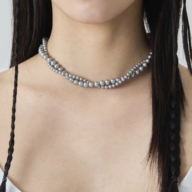 Cozywaveclub TWIST NECKLACE_GREY