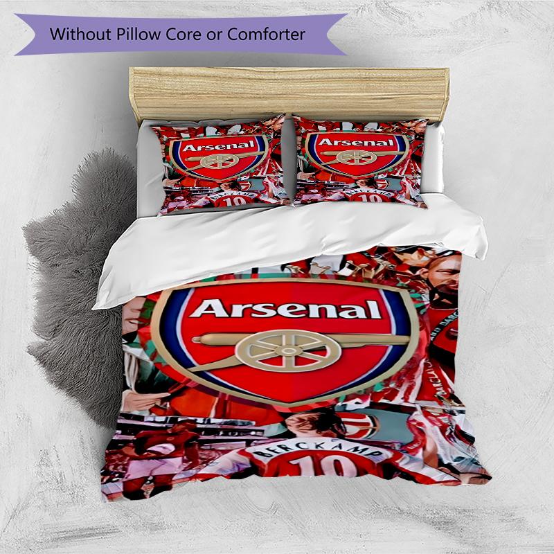 3pcs Duvet Cover Set (1*Duvet Cover + 2*Pillowcase, Without Core),football team.C Print Bedding Set, Bedroom Decor, All‑Season, Birthday Gift