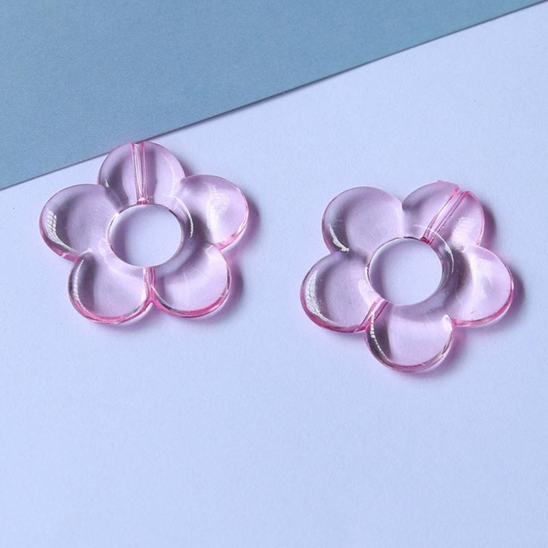 Colored Perforated Beads Hollow Flowers-Shaped Pendant DIY Clothing Accessories Earrings Hairpin Phone Shells Material