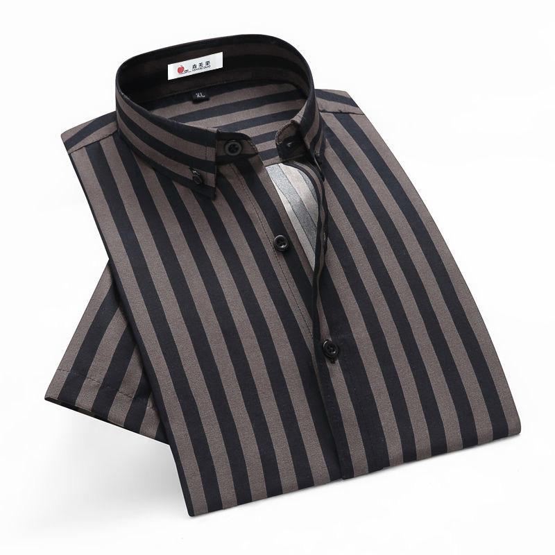 2024 Summer Business Casual Minimalist Loose Oversize Lapel Vertical Stripes Elegant and Comfortable Short Sleeved Shirt for Men