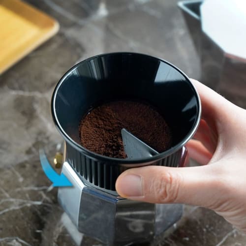 Watchget Moka Pot Dosing Funnel, 54mm Dosing Ring, for Stovetop Espresso Makers (Bricca 2-Cup, Moka Express 3-Cup), Black