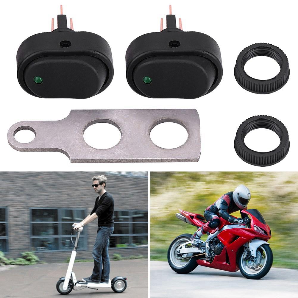 12V Motorcycle Scooter LED Headlight Headlamp On Off Switch with Green Indicator A Type