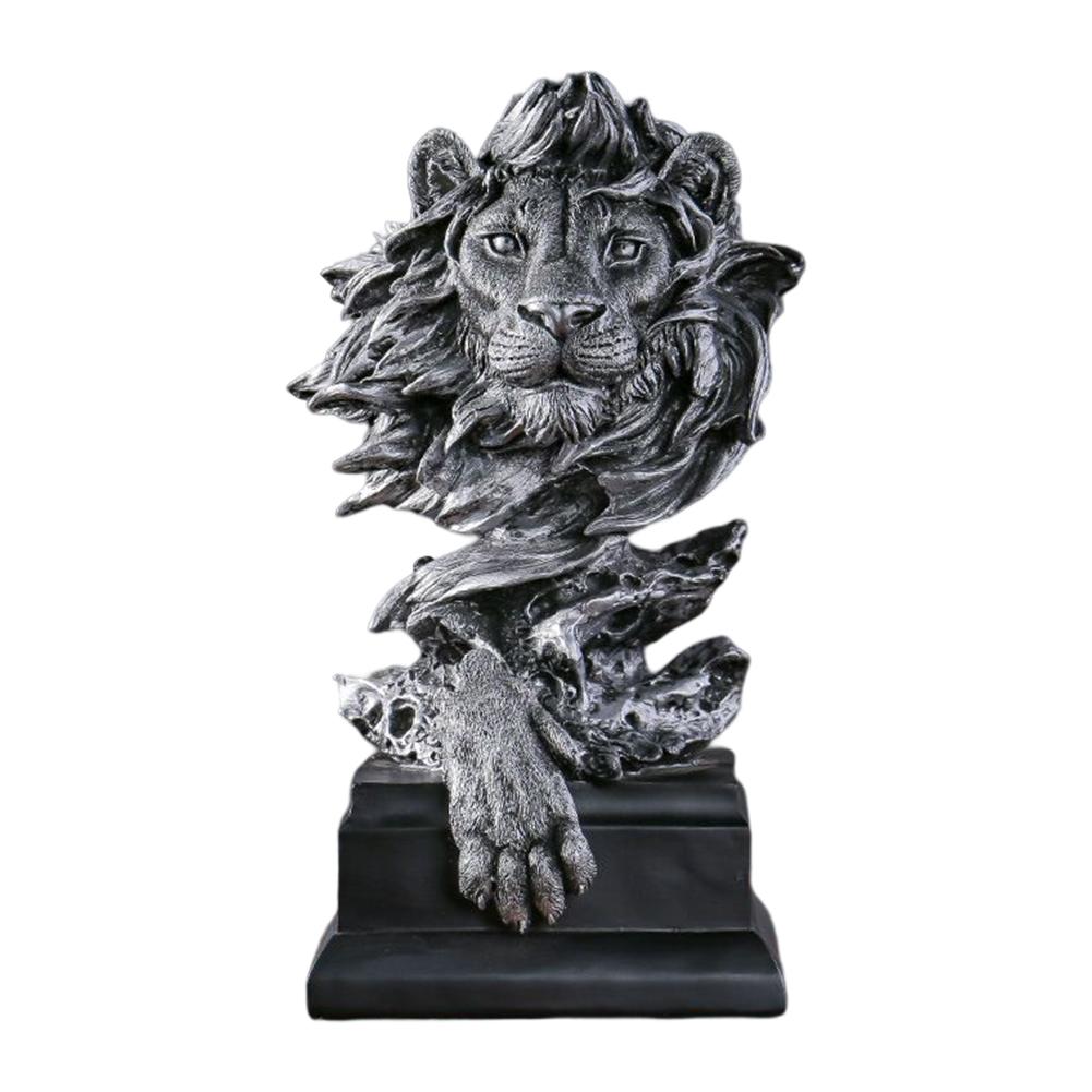 Lion Head Figurine Ornaments Art Crafts Nordic Style Sculpture Home Decor Accents Easy To Clean for Home Living Room Bedroom