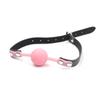 Leather Couples Erotic Flirting Toys - Silicone Mouth Gag Ball for Adults
