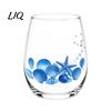 Personalized Daily Use Glassware Stemless Wine Glasses with Marine Animal Pattern, 420ml Capacity, High Borosilicate Clear Glass Cups for Party
