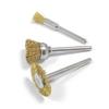 10pcs Copper Wire Wheel Brushes 3mm Mandrel For Precisions Cleaning And Rusts Removal For Metalwork And DIY Projects