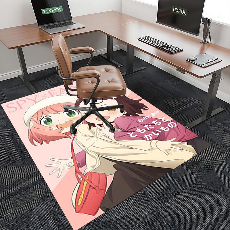 1pc Spy X Family Mission 24 Chair Mat - Anime Cartoon Design Office Desk Pad, Non-Slip Carpet for Home Decor, Gaming Room, Bedroom, Living Room, Seaso