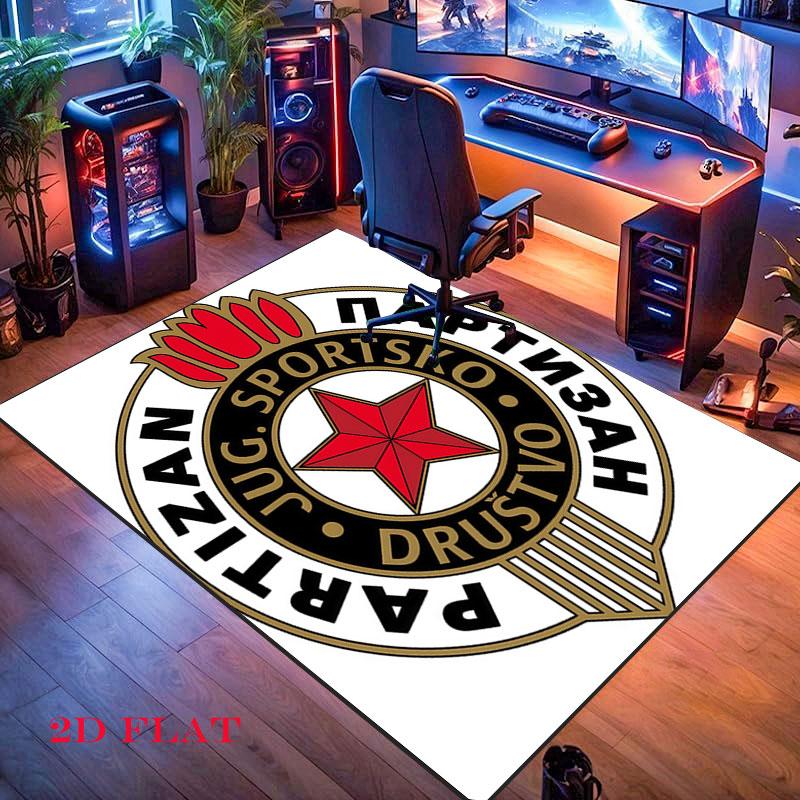 Tapis logo Partizan pour Salon Chambre Maison Décoration Canapé, Tapis de Sol Antidérapant pour Jeux d'Enfants