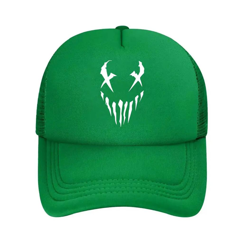 Skull Silhouette Edgy, Minimalist Dark Art Graphic Design Mesh Baseball Cap