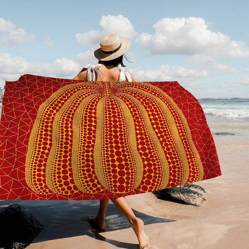 Serviette de plage en microfibre de l'artiste célèbre Y-Yayoi Kusama Absorbante Séchage rapide Douce Serviette pour Yoga Natation Vacances en station de montagne Alpinisme