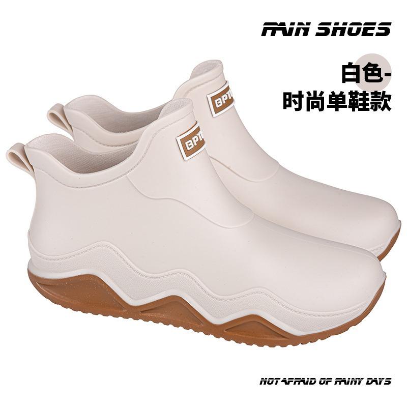 

Короткие сапоги-пара, дождевые туфли, мужские низкие, уличные водонепроницаемые туфли, толстая подошва, с неглубоким вырезом, нескользящие, кухонные резиновые туфли, мужские и женские 44