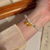 Bracelet Perle Irregulière Forme Spéciale Française Bracelet Femmes Niche Luxe Léger Exquis Doré Demi-Bracelet Bracelet Accessoires