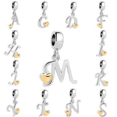 Kupfer Buchstaben A-Z Charm-Perlen, Geeignet für Original-Armband Anhänger DIY Damen Hochwertiger Schmuck Geschenke