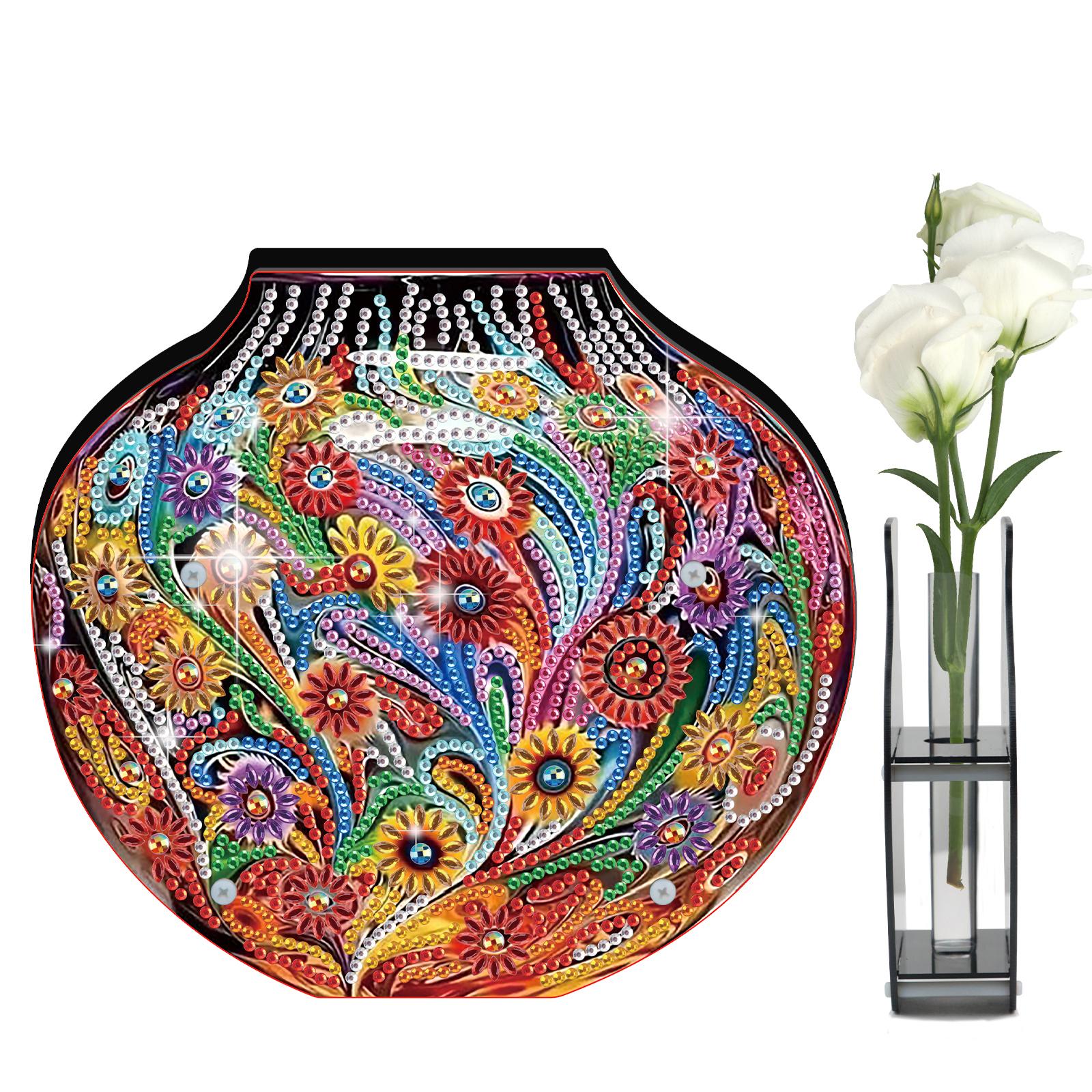 

DIY Artistic Vase Diamond Painting Desktop Ornaments Kit Double Sided Drill for Adults/Beginners Gift Home Decor
