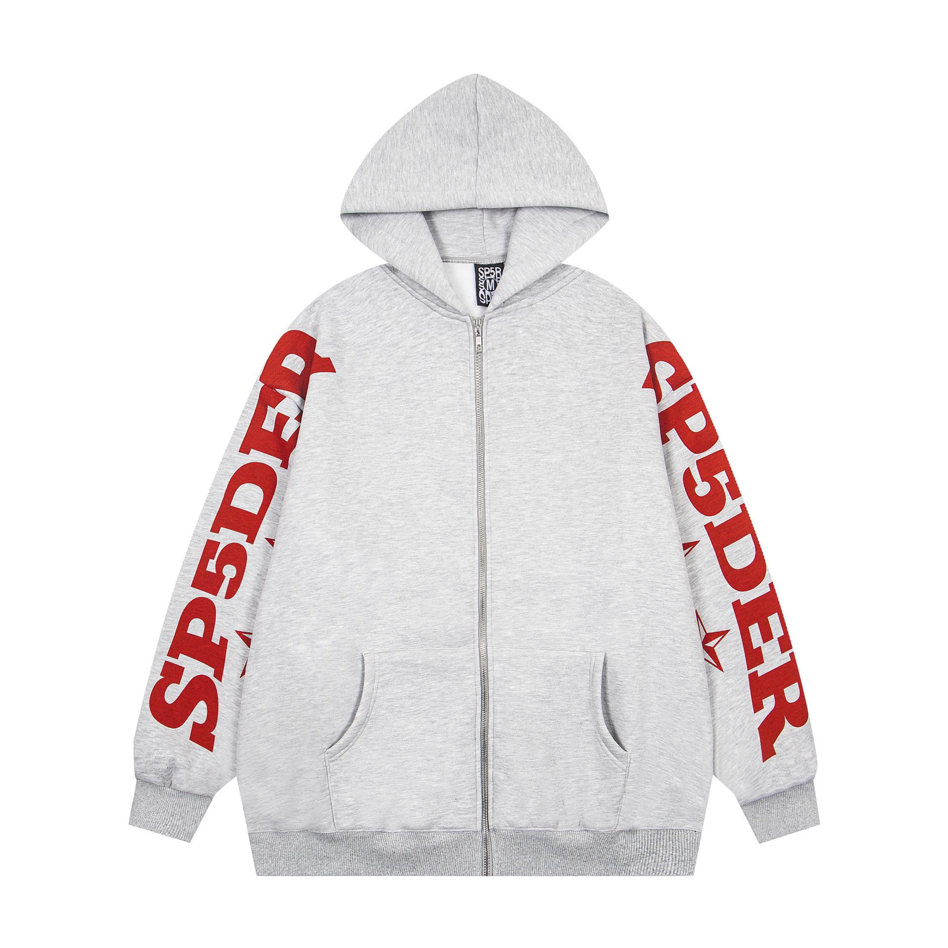 2025 Autumn/Winter Unisex Spider Web Zipper Hoodie Extra Large