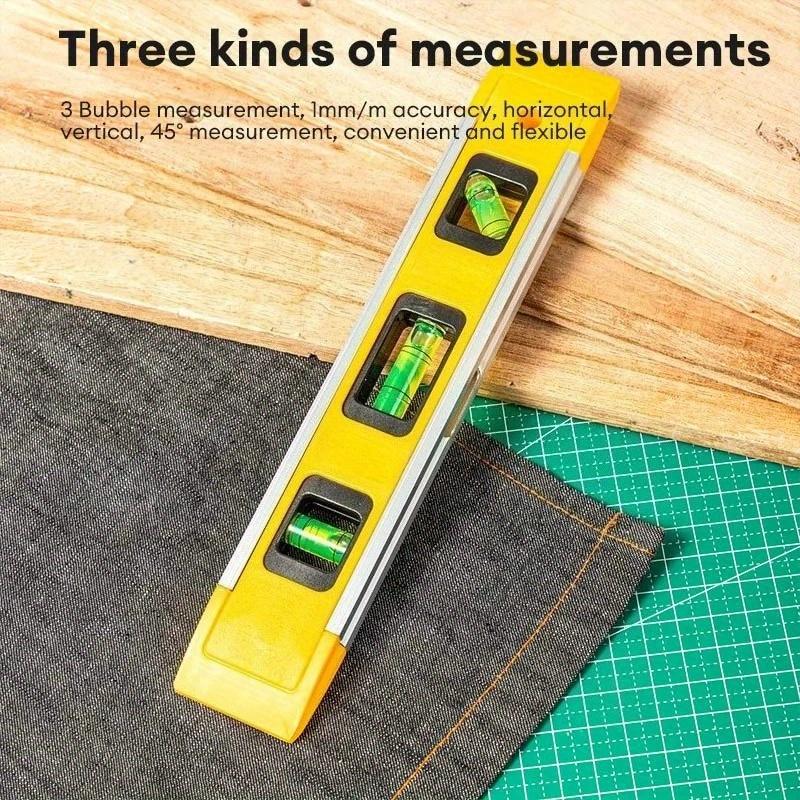 2pcs 9 Inch Torpedo Level, Magnetic Box Level with 45°/90°/180° Bubbles, Shock Resistant Bubble Level Tool for Measuring