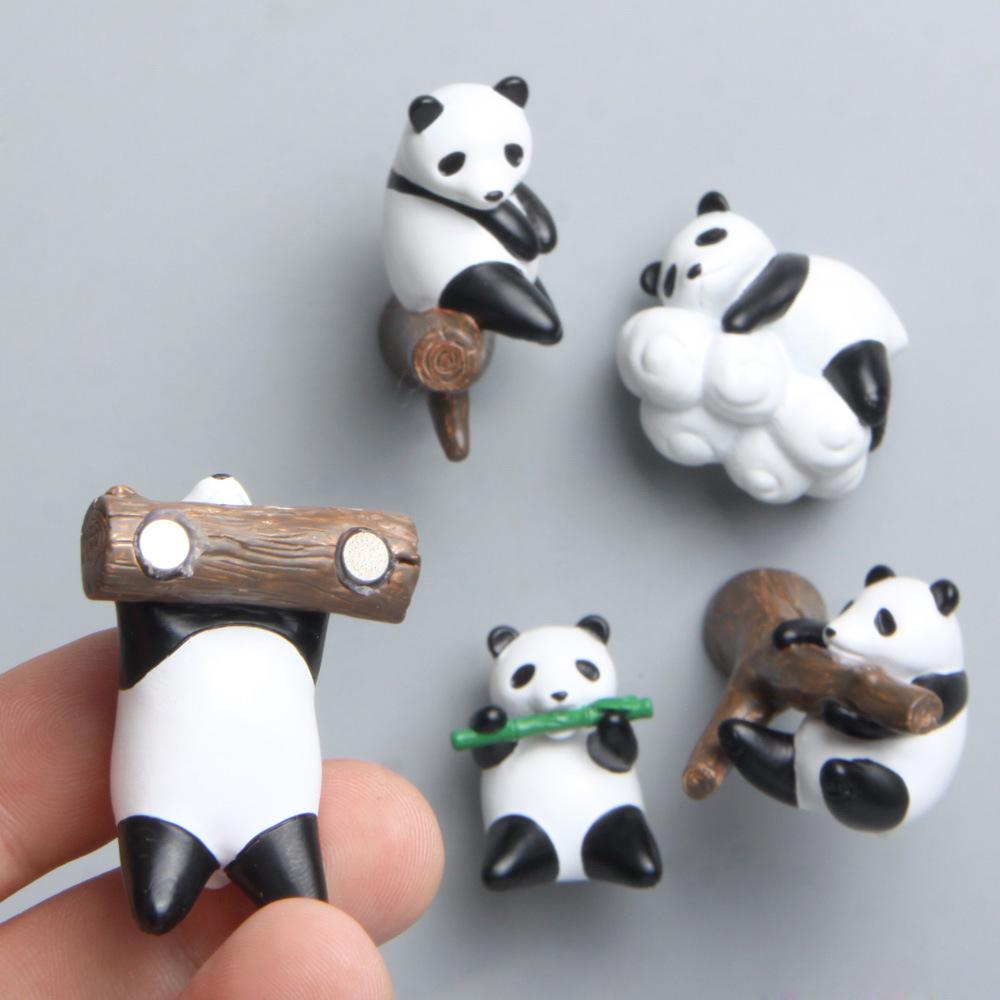 Panda Lying On The Tree Branch Creative Magnetic Buckle Refrigerator Magnet Suction Magnetic Sticker Home Decoration Po Wall