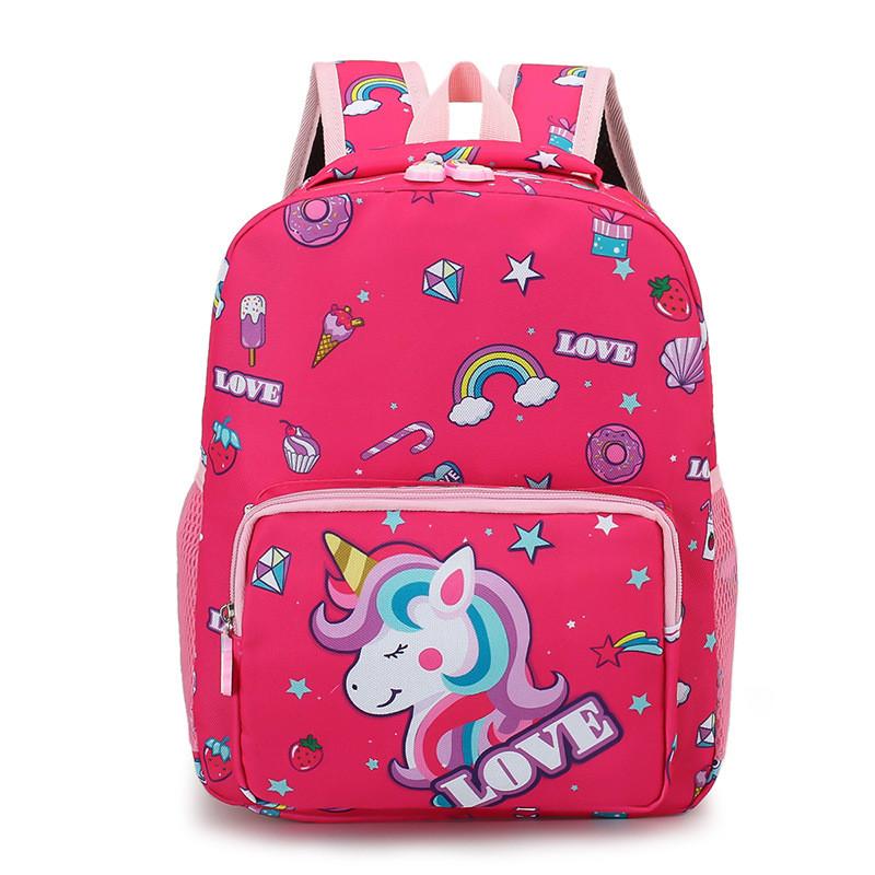 Rainbow Star Unicorn And Strawberry Backpack Childrens Cartoon Bag Zipper
