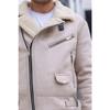 Men's Tan Color Napa Leather Cross Model Coat