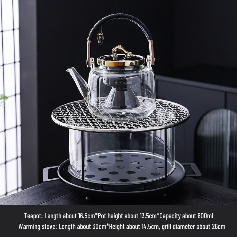 Handun Открытый прозрачный стеклянный угольный чайник и мангал