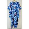 Damen Baumwoll-Nachtwäsche Blau Lang Eulen-Print Übergröße Maxi Überwurf Kaftan Kleid CKFTN-SCRN-FULL-BUYIT-051