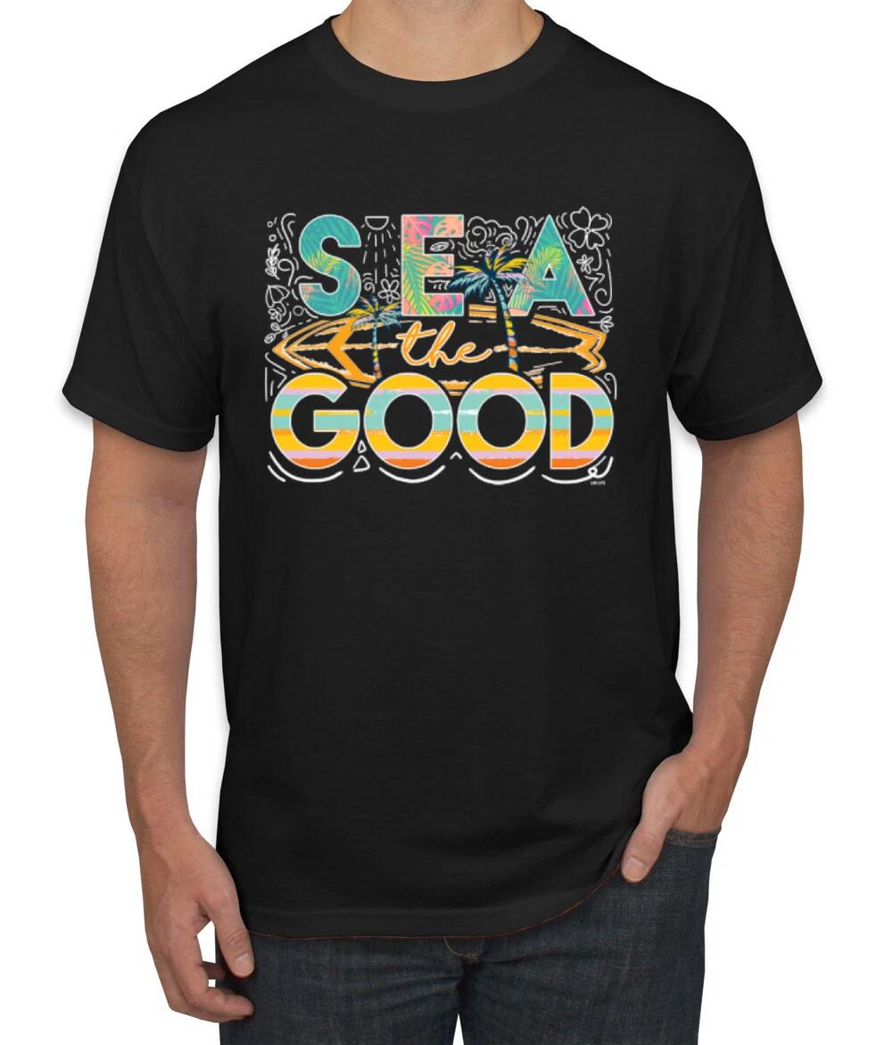 Sea The Good Surfboard Sun Rise Good Vibes Nature Men T- Shirt 4XL