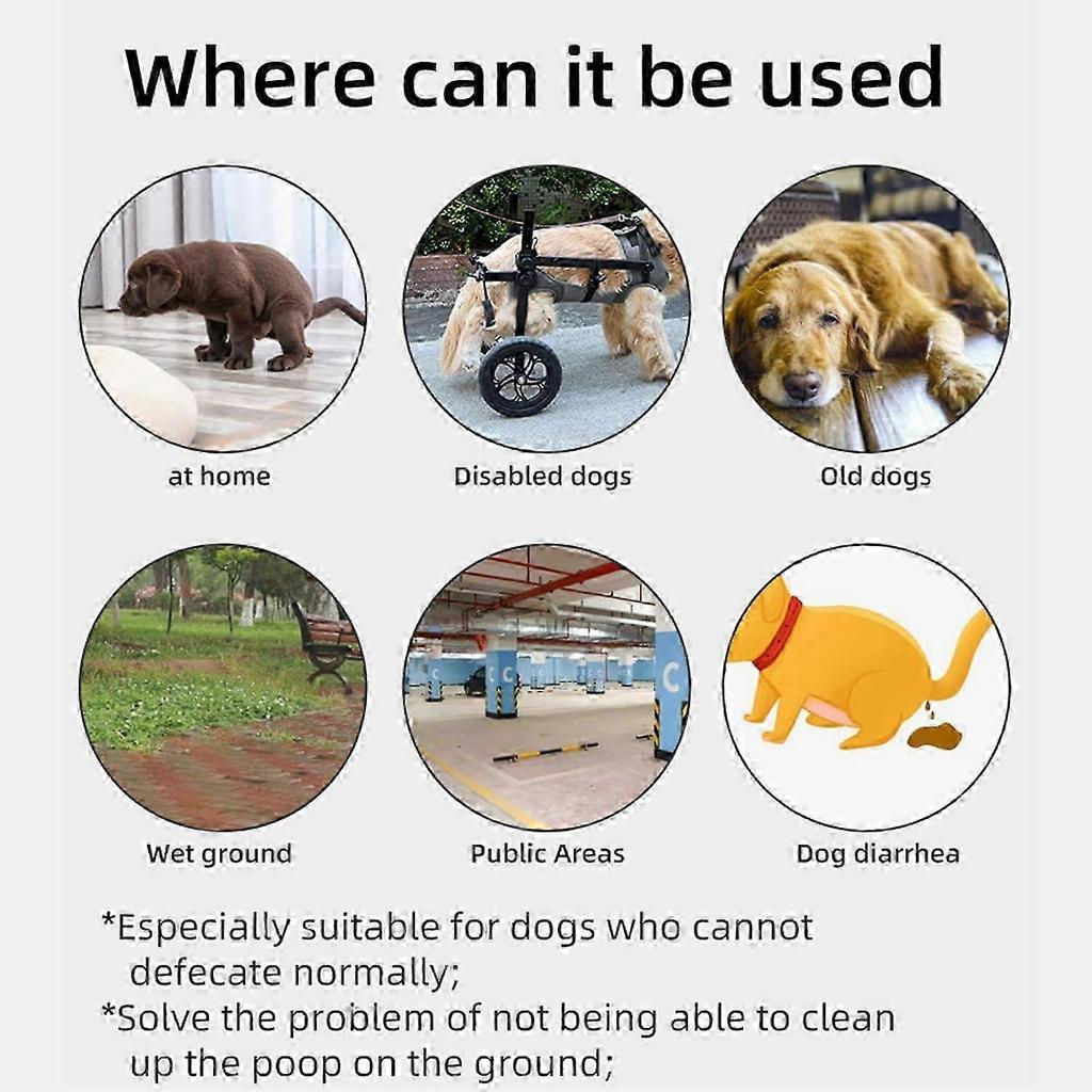 Dog Poop Pants with 50pcs Dog Poop Bags, Adjustable Reusable Dogs Sanitary Pants Pet Physiological Underwear Diaper Poops Collection Trousers for Inco