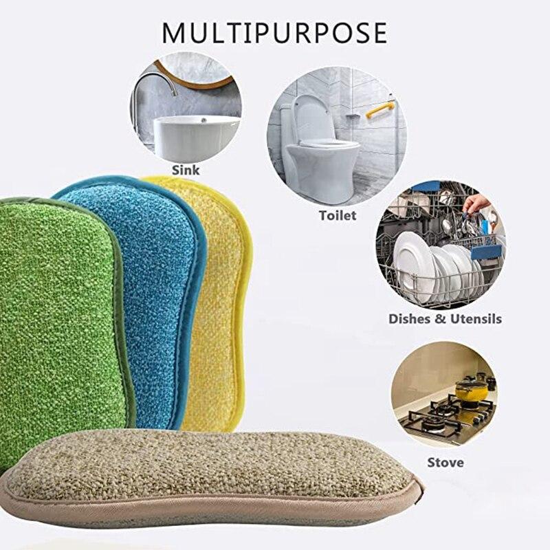 5 st Köksrengöringssvamp för disk Repfri mikrofibersvamp Skrubbare Kök Rengöringsvamp för hemmet Panna Diskmaskin Svamp