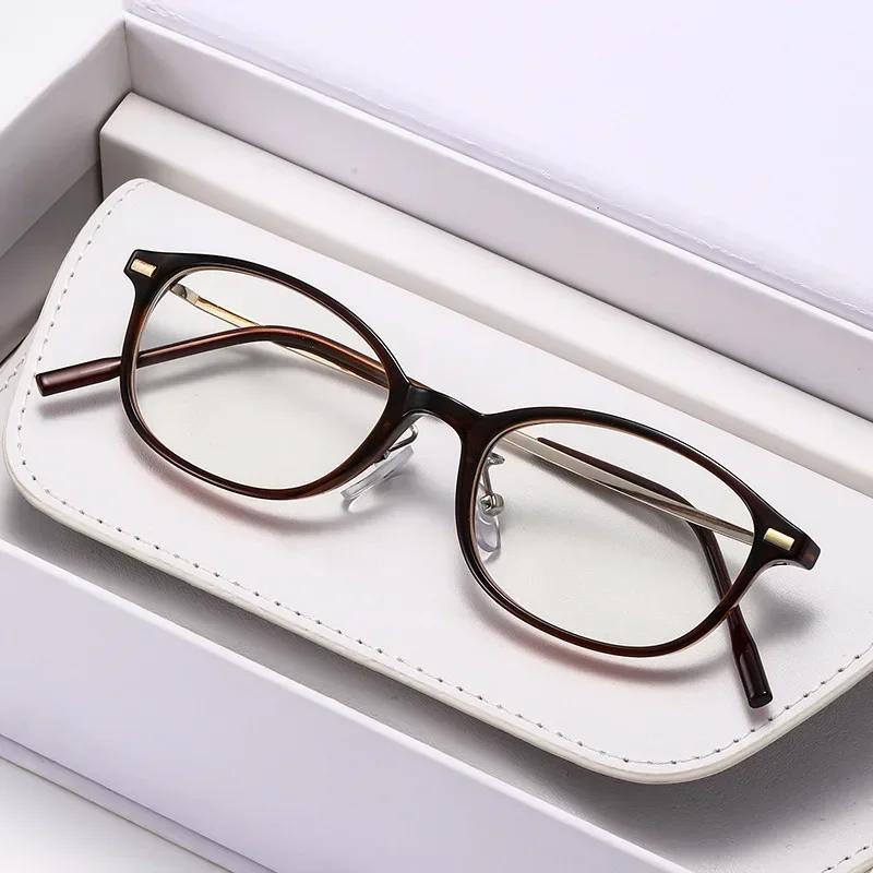 New Fashion Round Frame Women'S Presbyopia Glasses Ultra Light Neutral Retro Hd Personalized Comfortable Anti Blue Light Glasses