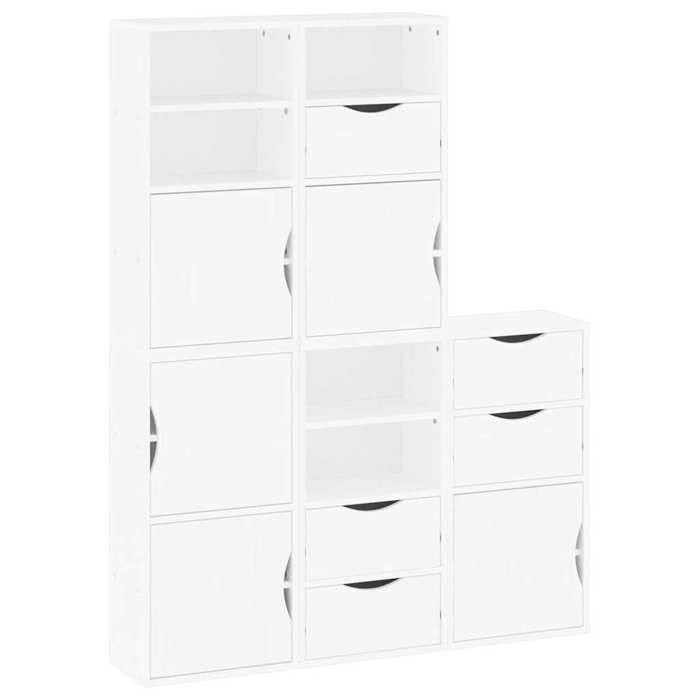 VidaXL Side Cabinets 5 Pcs ODDA White 40x24x79 Cm Solid Pine Wood, Cabinet, Buffet, Kitchen Storage Furniture, 3365357