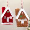 Velvet Texture Christmas House Pendant Plush Fabric Christmas Scene Prop  For Home Decoration