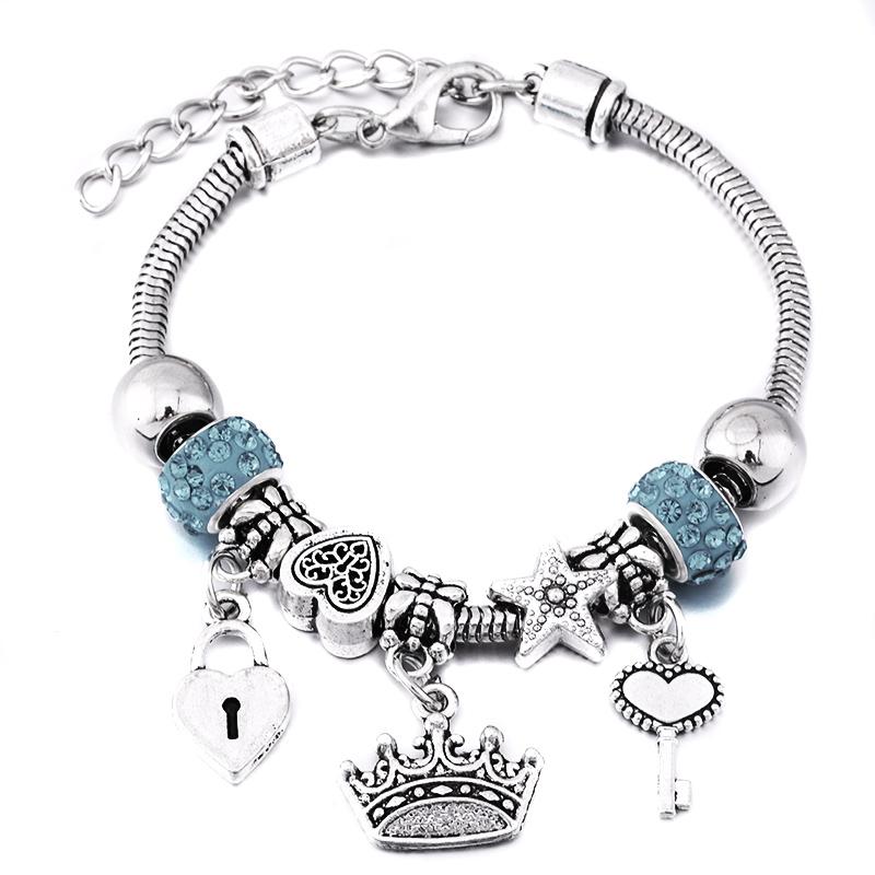 Fashion Glamour Bangle Jewelry 6 Colors Metal Lobster Buckle Snake Chain Beaded Bangles For Women Summer Bracelet Romantic Gift