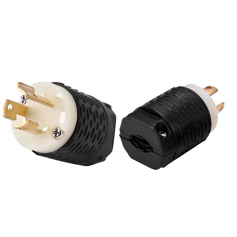 תקע נעילה אמריקאי NEMA L6-15, 15A 250V, תקע אמריקאי תלת-פיני נגד משיכה