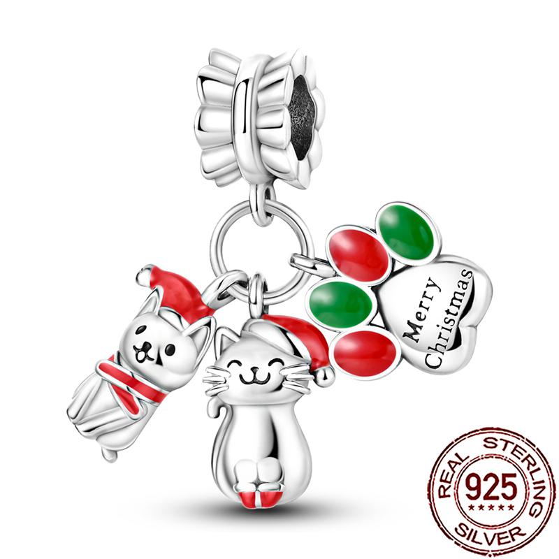 Novos Berloques de Cobre de Natal Papai Noel Berloques para Pulseira Corrente Cobra Colar Feminino Joias Diy