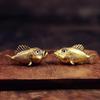 Vintage Style Brass Piranha Figurine Miniature Small Ornament Rustic Metal Home Living Room Wall Shelf Decor for Gifting