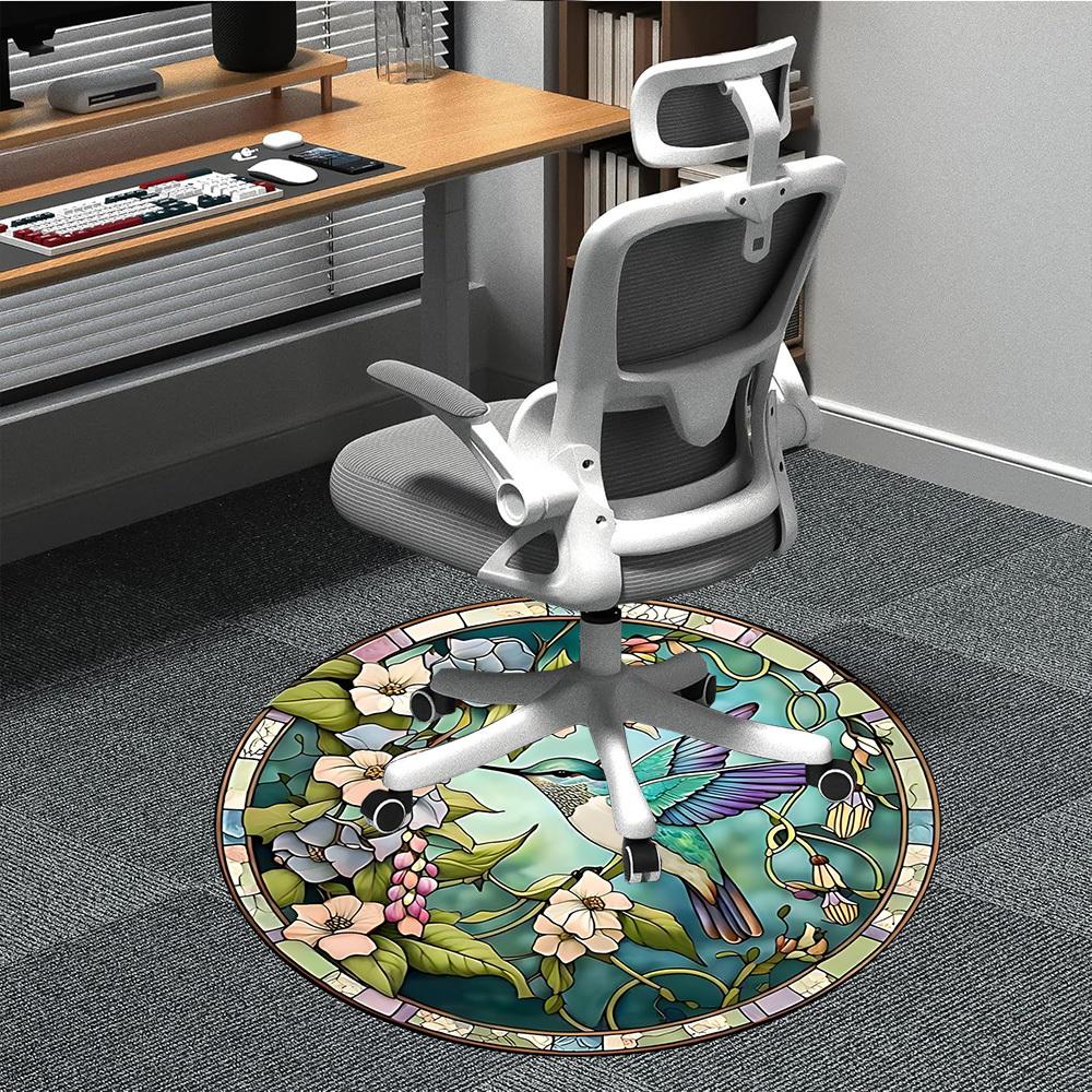 

1pc Hummingbird Flowers Chair Carpet for Office, Soft Flannel Throw Mat, Perfect for Office, Holiday Party Decoration Choice yy260320097 80cm by 80cm