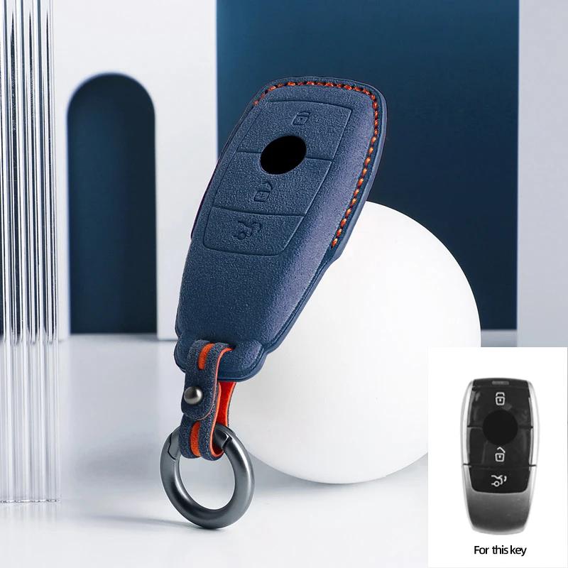 Alcantara Car Key Case Cover For Mercedes Benz W176 W177 W205 W206 W212 W213 W222 W223 W167 W463 X166 A C E S G Cls Glc Sl Class