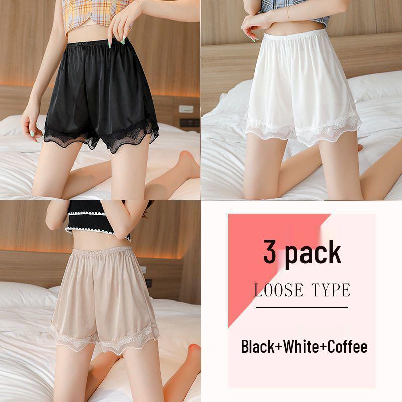 Seamless Ice Silk Lace Women's Summer Anti-Exposure Loose Shorts