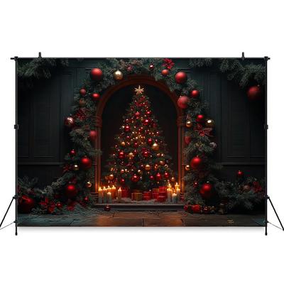 Mocsicka Weihnachtsbaum Kulisse Fotografie Zuhause Kerzenwand Dekoration Geschenk Hintergrund Requisiten Studio Tapete Banner Photocall