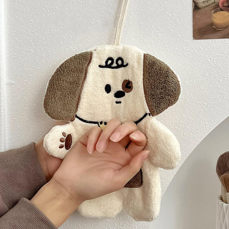 Mangmang Cute Puppy Kitchen Towel Ring Towel Hand Towel brown