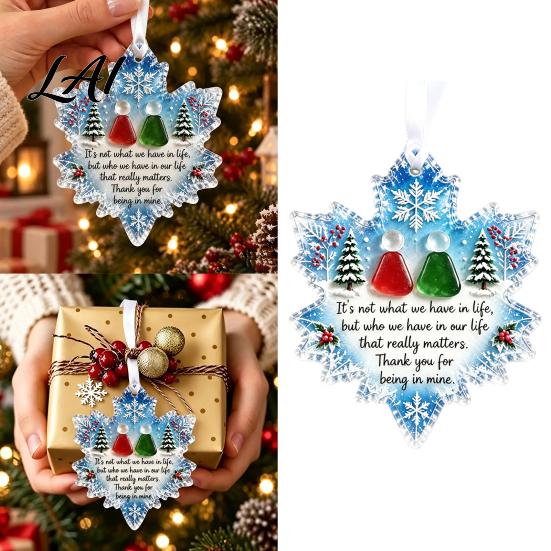 Holiday Window Ornaments Snowflake-Shaped Sea Glass Friendship Keepsake Christmas Ornament Acrylic Coastal Inspired Seasonal Home Accents