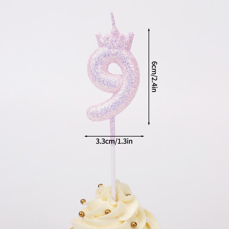 Purple Pink 0-9 Number Candle Kpop Birthday Cake Decorations Party Cake Candle Ornament K-pop Accessories