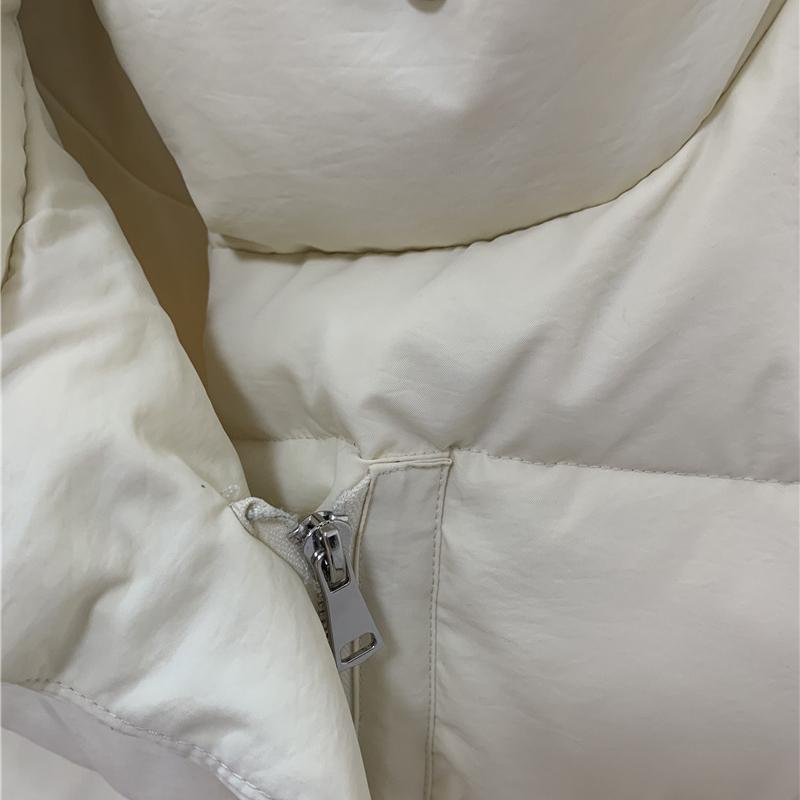 Winter Autumn Women's Stand Collar Solid Color Sleeveless Warm Vest Jacket Ladies Loose Chic White Duck Down Coat