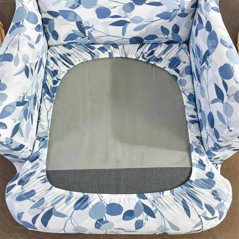 Floral King Back Wing Chair Cover Spandex Armchair Cover Relax Sloping Sofa Covers Seat Cushion Covers Footstool Slipcover