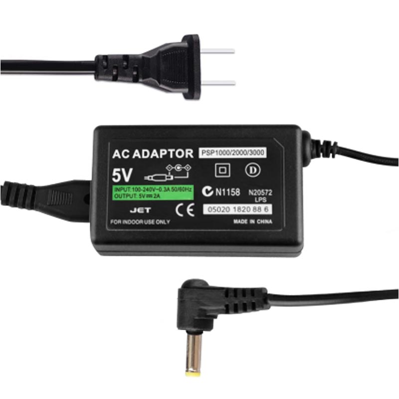 Adaptador de CA con enchufe UE EE. UU. para la serie PSP 1000 2000 3000 Cargador de pared doméstico Cable de alimentación para host Sony PSP Cargador de viaje